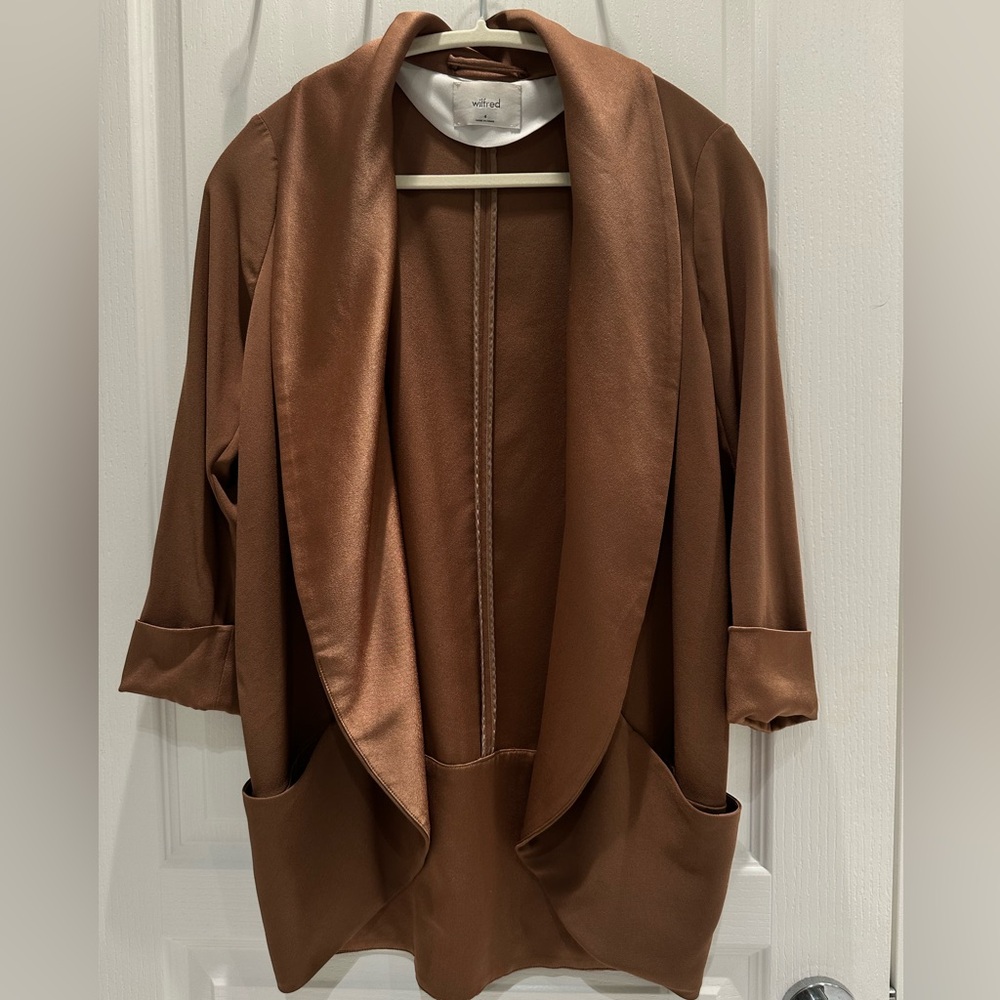 Aritzia Wilfred I US 4 Chevalier Blazer Jacket with Satin Collar